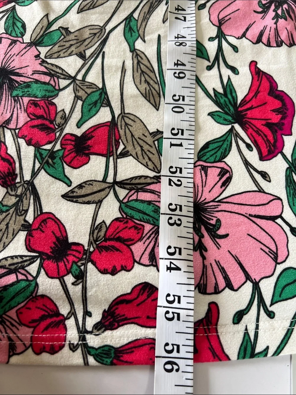 French Grey White Maxi Dress with Pink & Red Floral Print - Picture 8 of 9